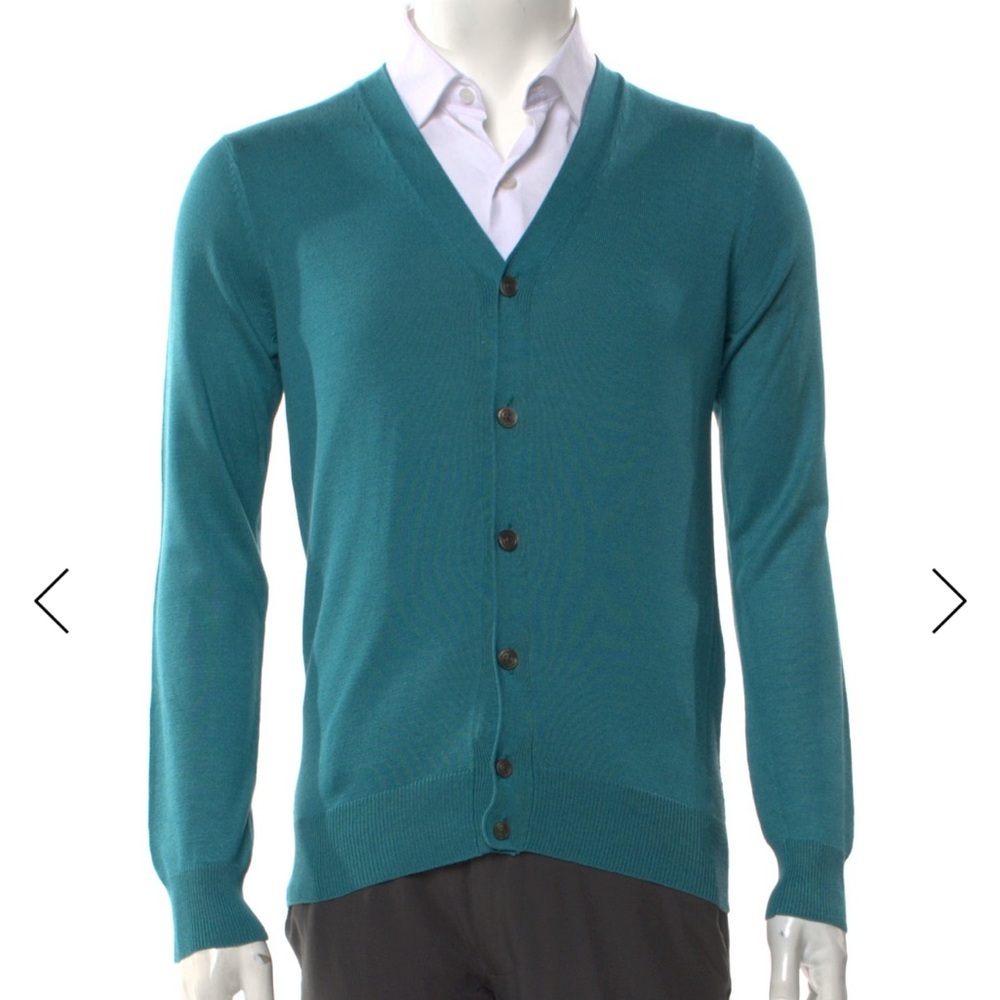 Teal V-Neck Men's Sweater